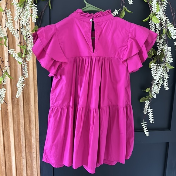 Anthropologie X Maeve Ophelia Ruffle Sleeve Long High Neck Blouse. Size S - Picture 3 of 13